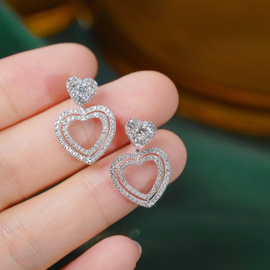 14k Gold 1.00 Ct Natural H Diamond Earrings - 2