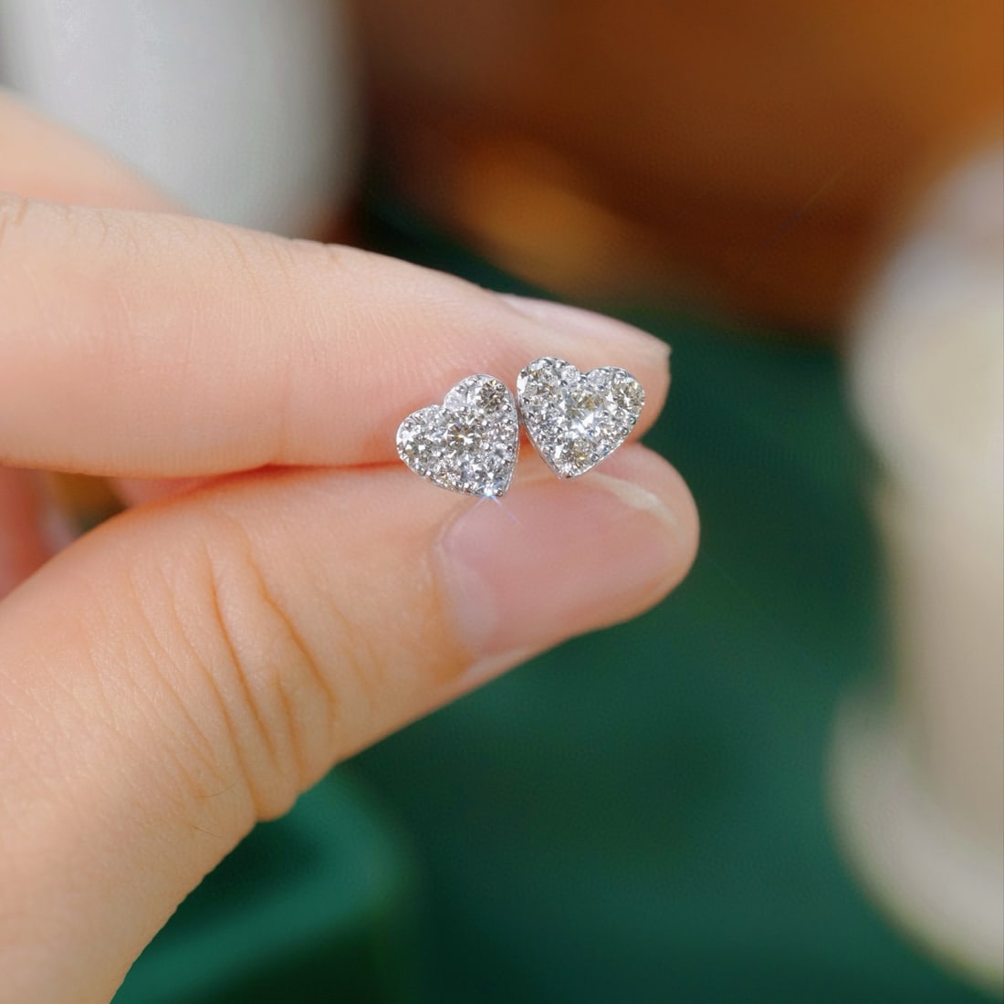 14k Gold 1.00 Ct Natural H Diamond Earrings - 3