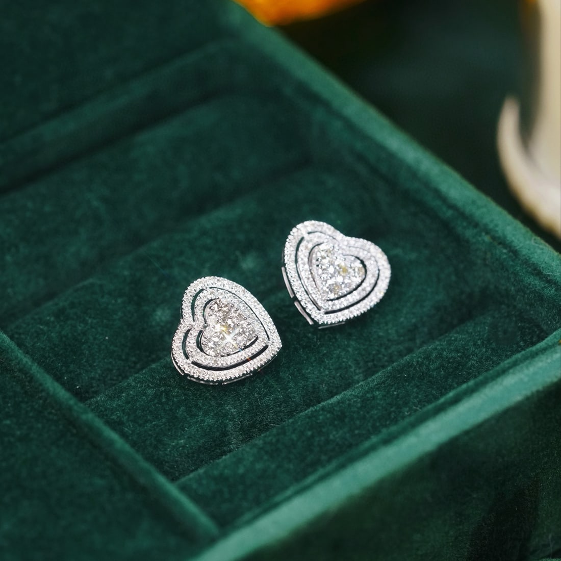 14k Gold 1.00 Ct Natural H Diamond Earrings - 7