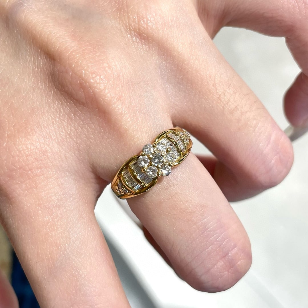 14k Gold 0.62 Ct Natural H Diamond Ring: Ref:231080447 // gold content:14k gold // ring size:7. 25us // // main gemstone:diamond // shape:multiple // carat weight:0. 62ct // clarity grade:vs-si // color:h // treatment:natural // High