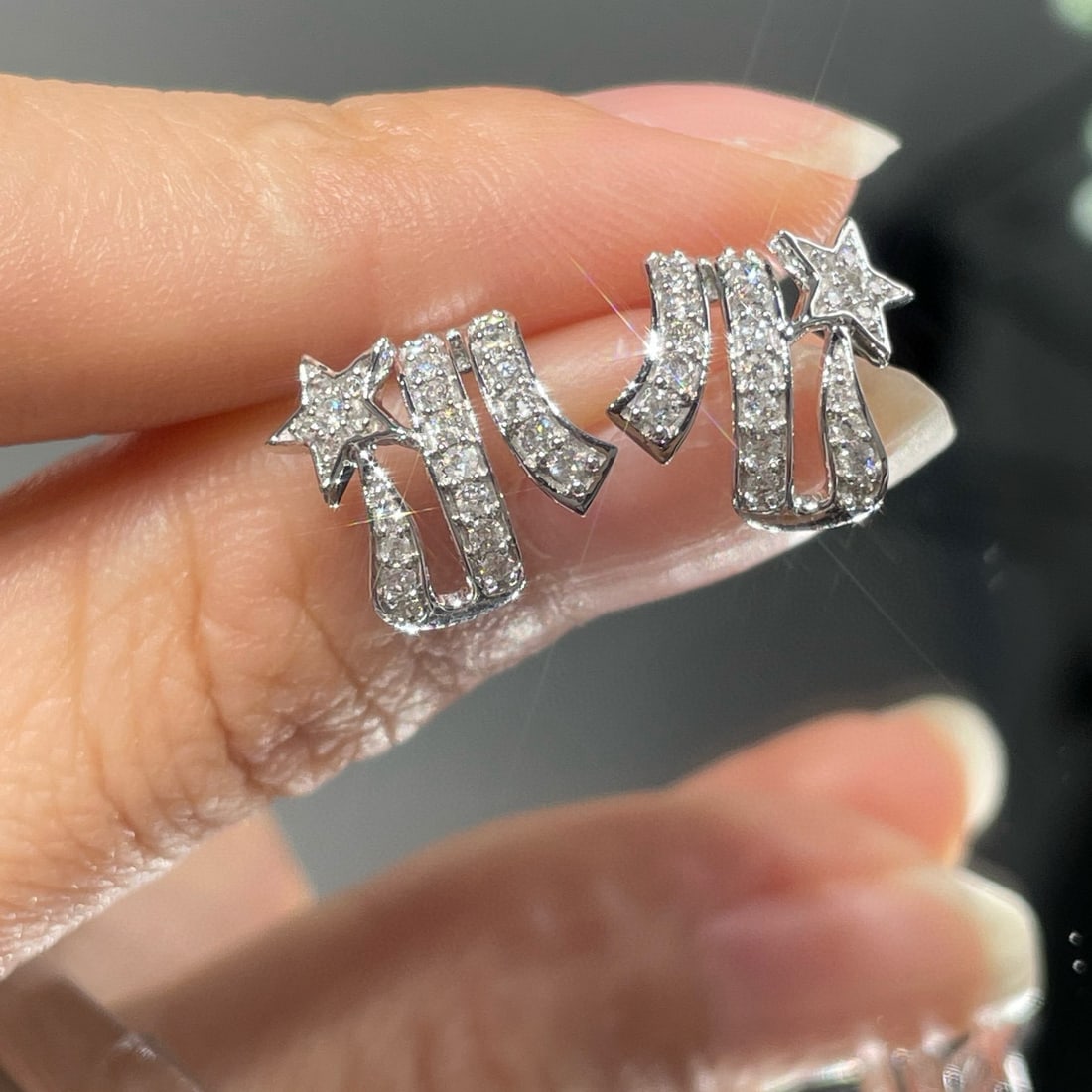 14k Gold 0.4 Ct Natural H Diamond Earrings - 2