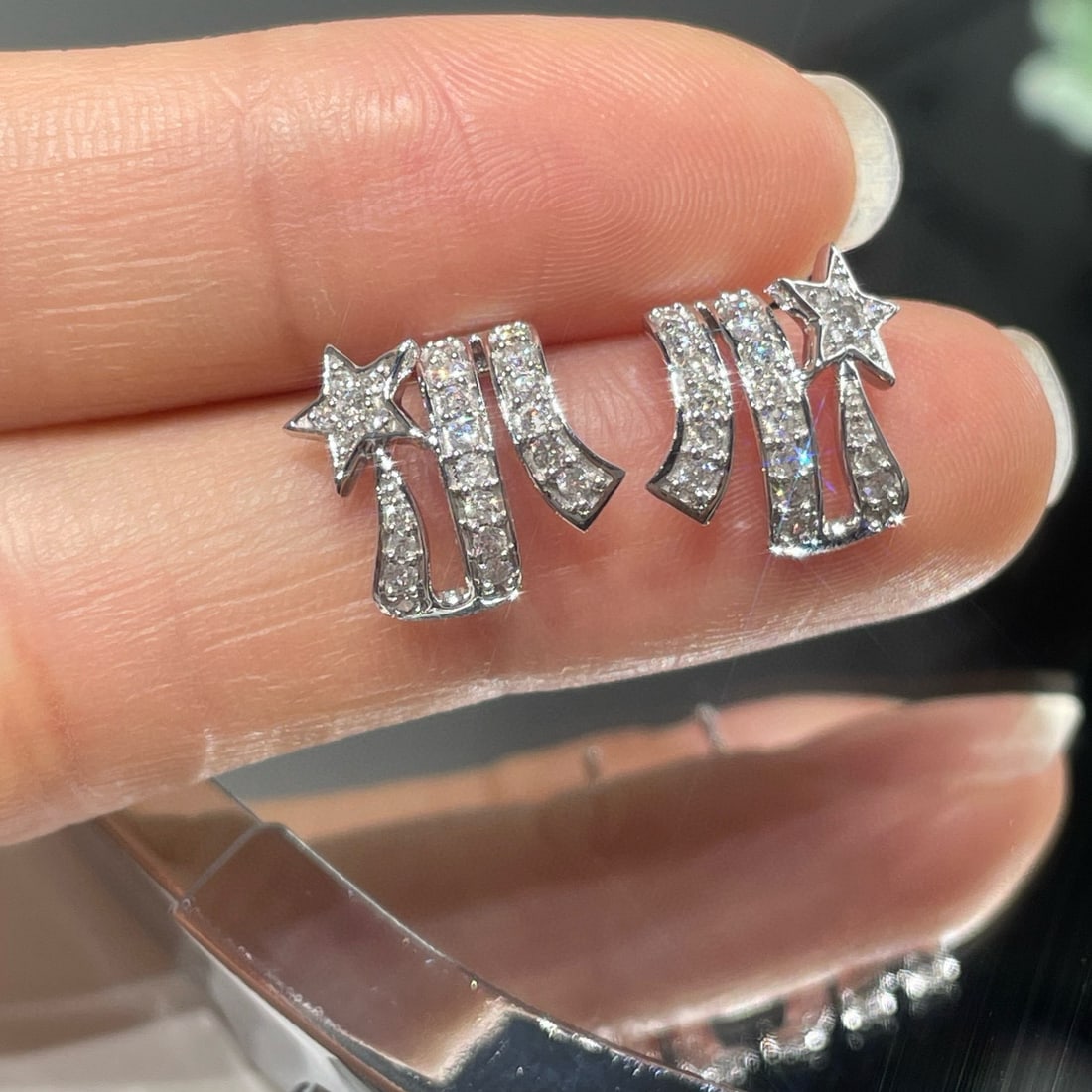 14k Gold 0.4 Ct Natural H Diamond Earrings - 3