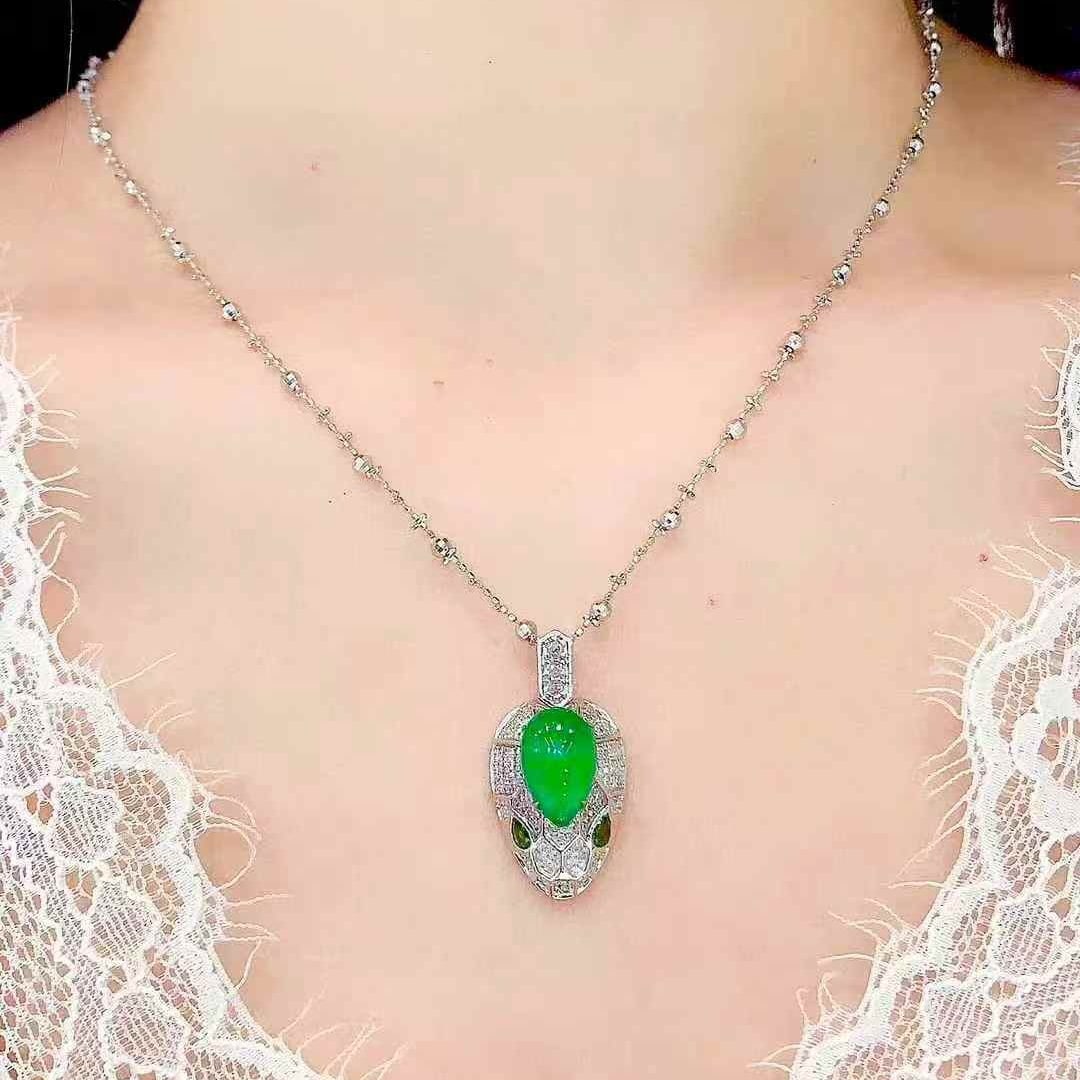14k Gold 3.75 Ct Natural Emerald & Diamond & Tsavorite Pendant( Without Chain ) - 6