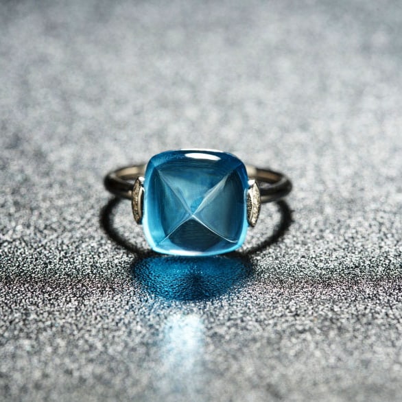 14k Gold 8.29 Ct Natural Topaz & Diamond Ring - 2