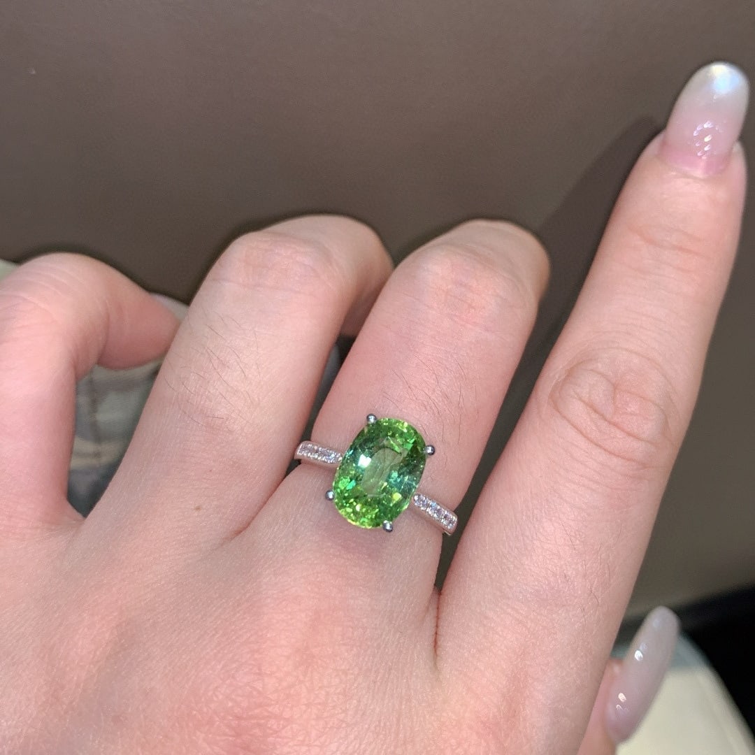 14k Gold 3.57 Ctw Natural Tourmaline & Diamond Ring - 4
