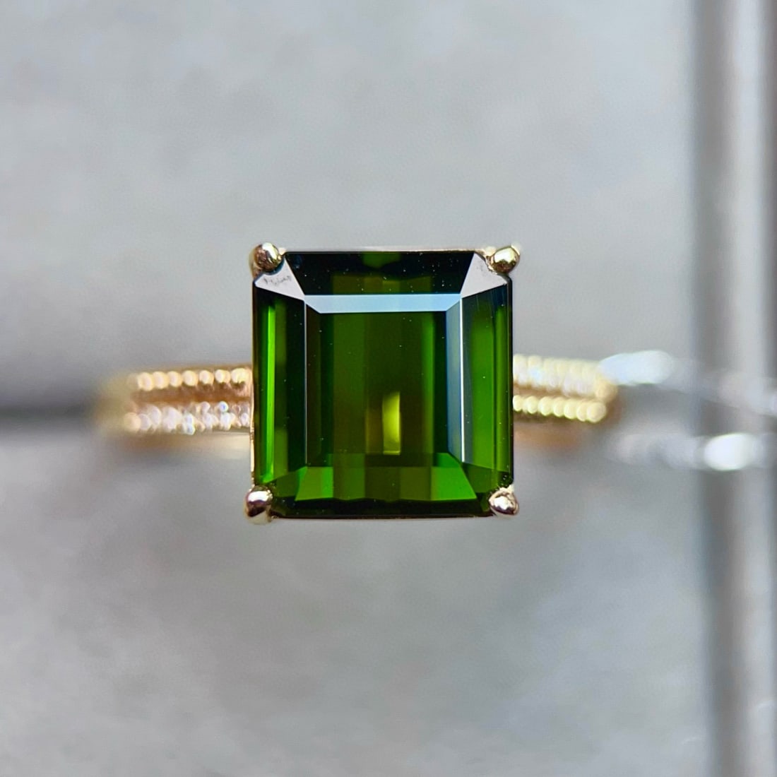 14k Gold 4.04 Ctw Natural Tourmaline & Diamond Ring - 2