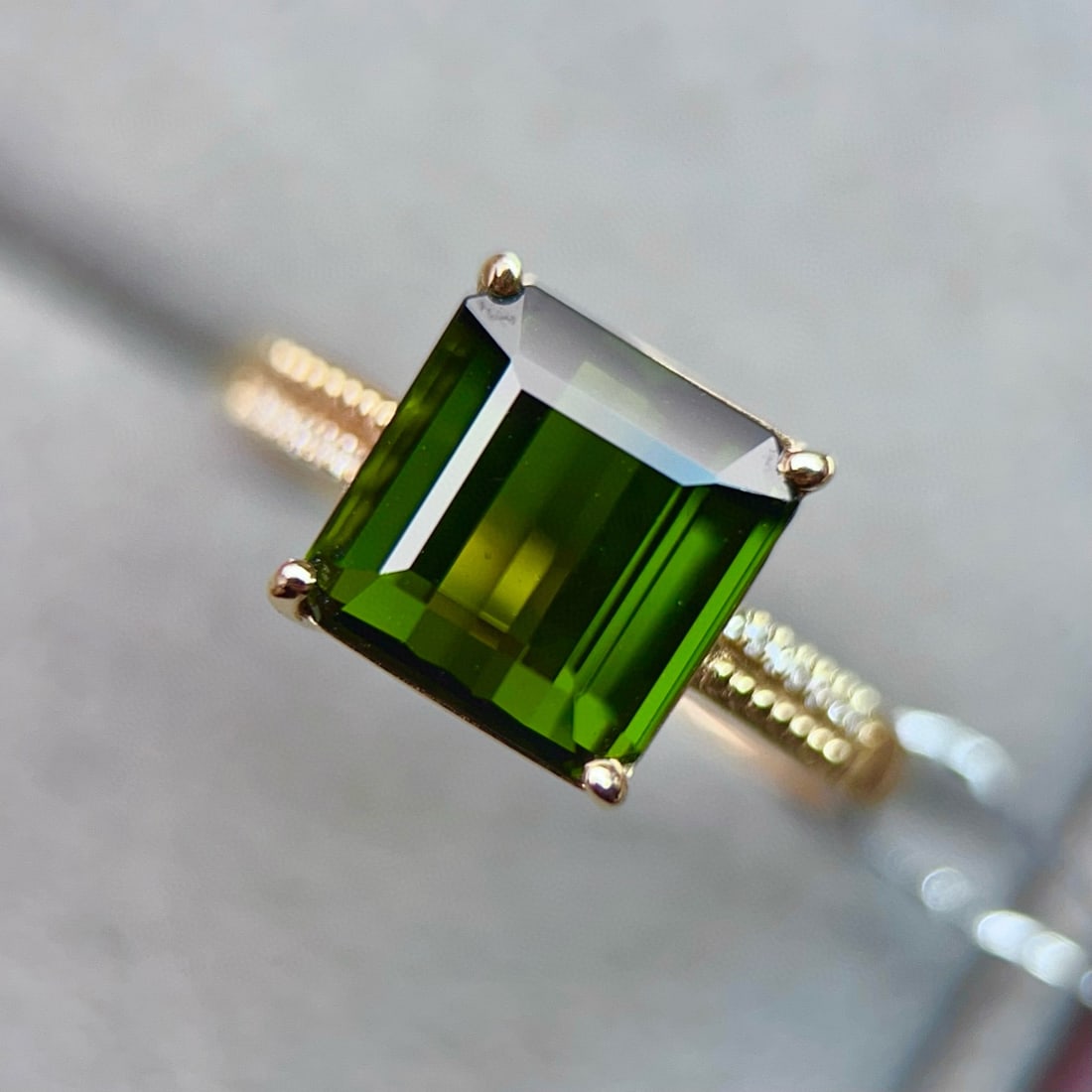 14k Gold 4.04 Ctw Natural Tourmaline & Diamond Ring - 3