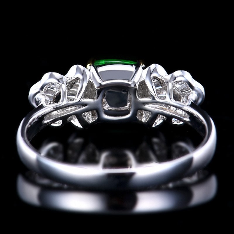 14k Gold 1.43 Ctw Vivid Green Natural Emerald & Diamond Ring - 5