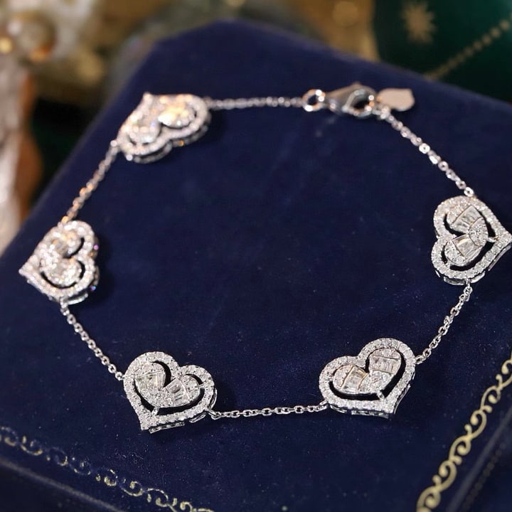 14k Gold 1.5 Ct Natural H Diamond Bracelet - 2