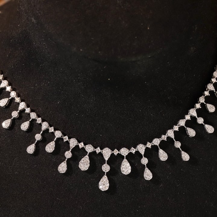 14k Gold 2.7 Ct Natural H Diamond Necklace: Ref:231085120 // gold content:14k gold // main gemstone:diamond // shape:round // carat weight:2. 7ct // clarity grade:vs-si // color:h // treatment:natural // cut grade:g // Condition: New Low