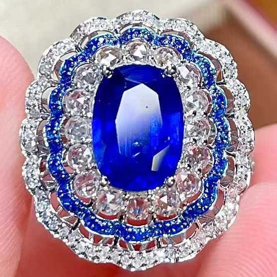 14k Gold 3.11 Ctw Natural Sapphire & Sapphire Ring - 3