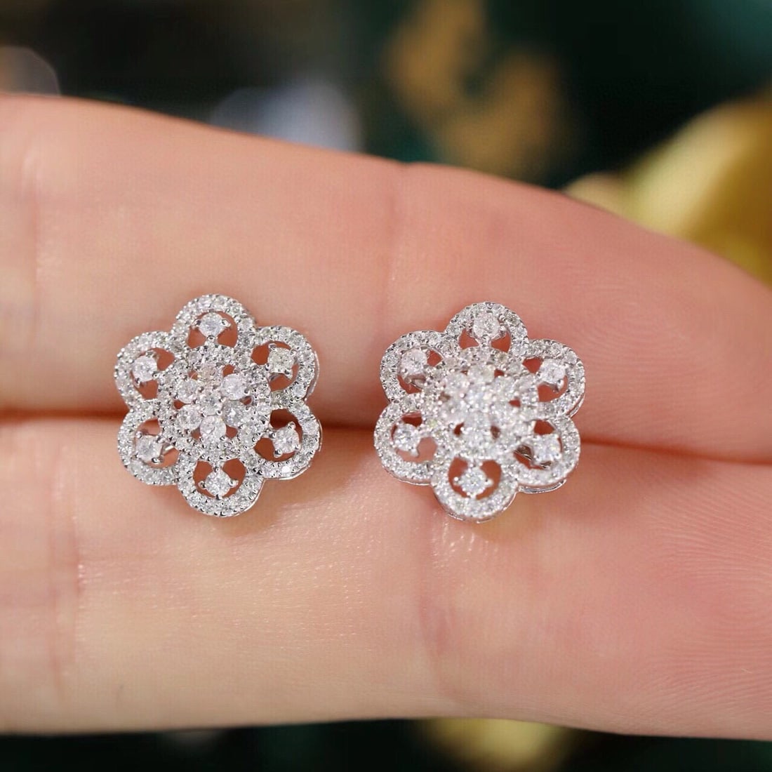 14k Gold 0.5 Ct Natural H Diamond Earrings - 7