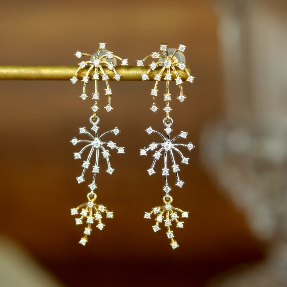 14k Gold 0.50 Ct Natural H Diamond Earrings - 2