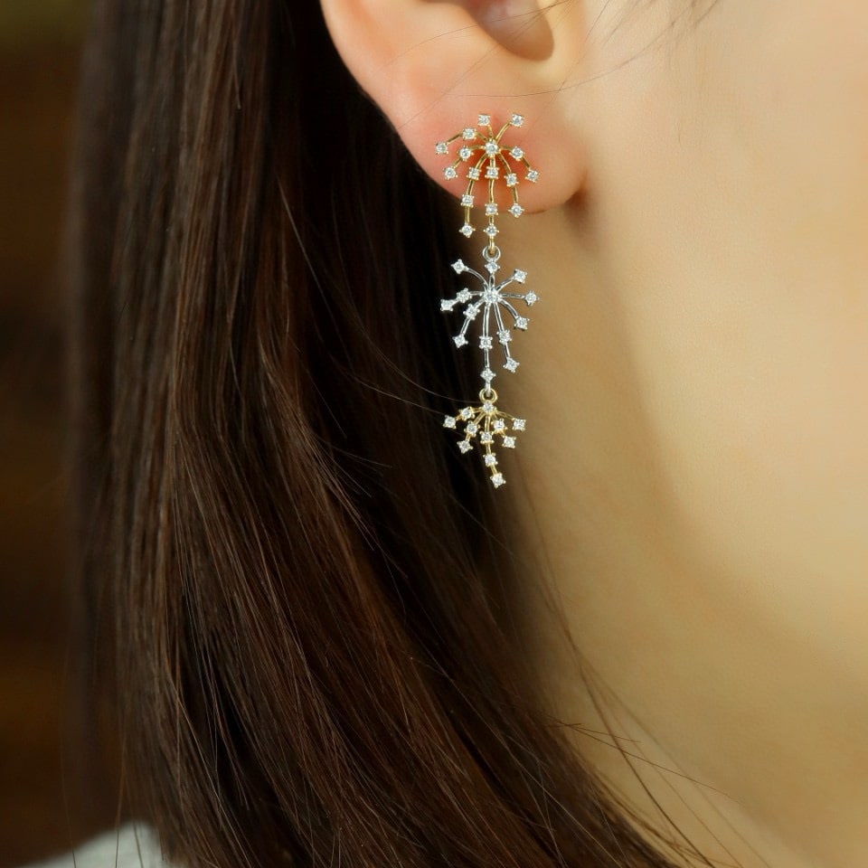 14k Gold 0.50 Ct Natural H Diamond Earrings - 4