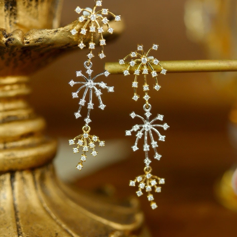 14k Gold 0.50 Ct Natural H Diamond Earrings - 6