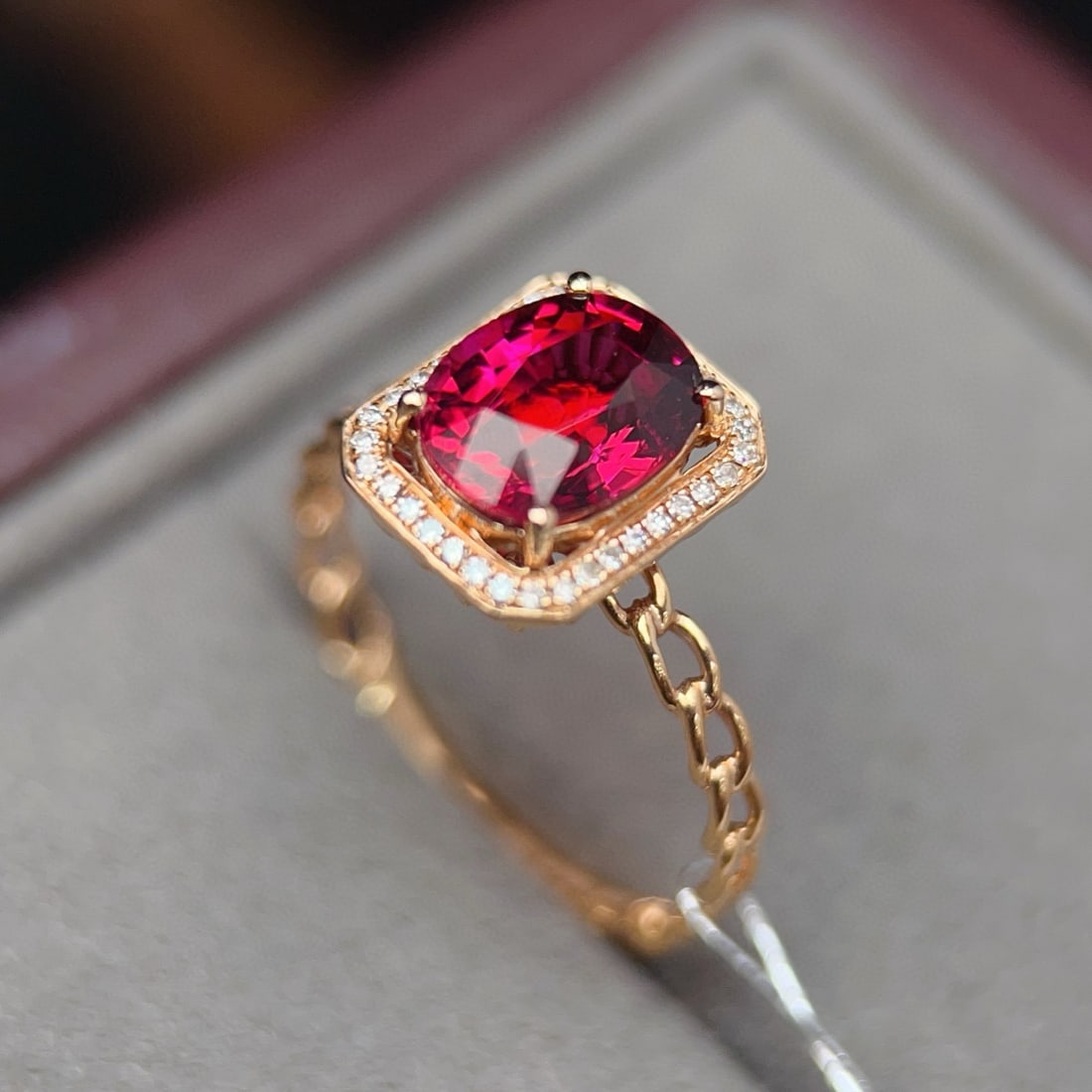 14k Gold 1.96 Ctw Natural Tourmaline & Diamond Ring - 4