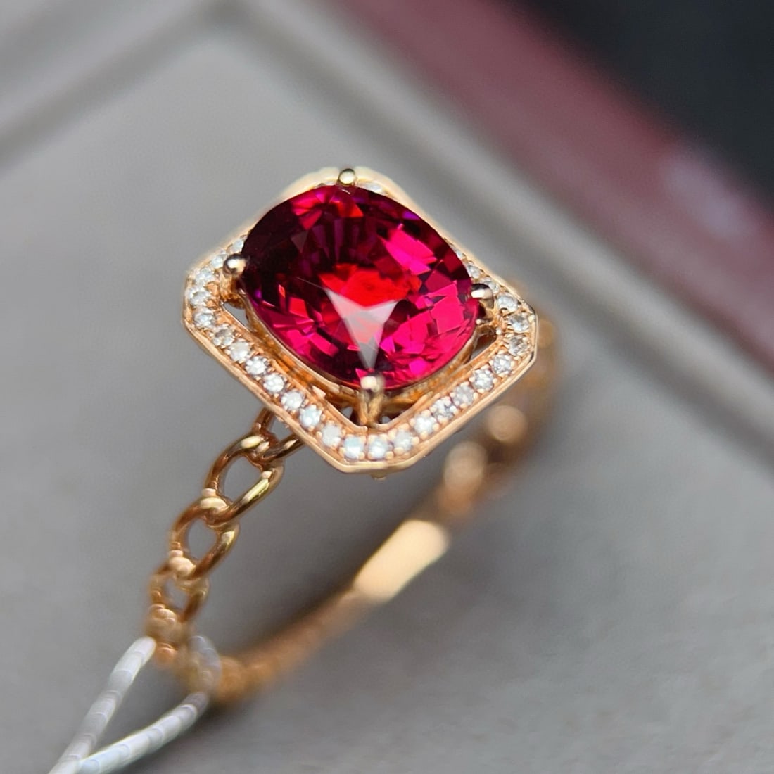14k Gold 1.96 Ctw Natural Tourmaline & Diamond Ring - 5