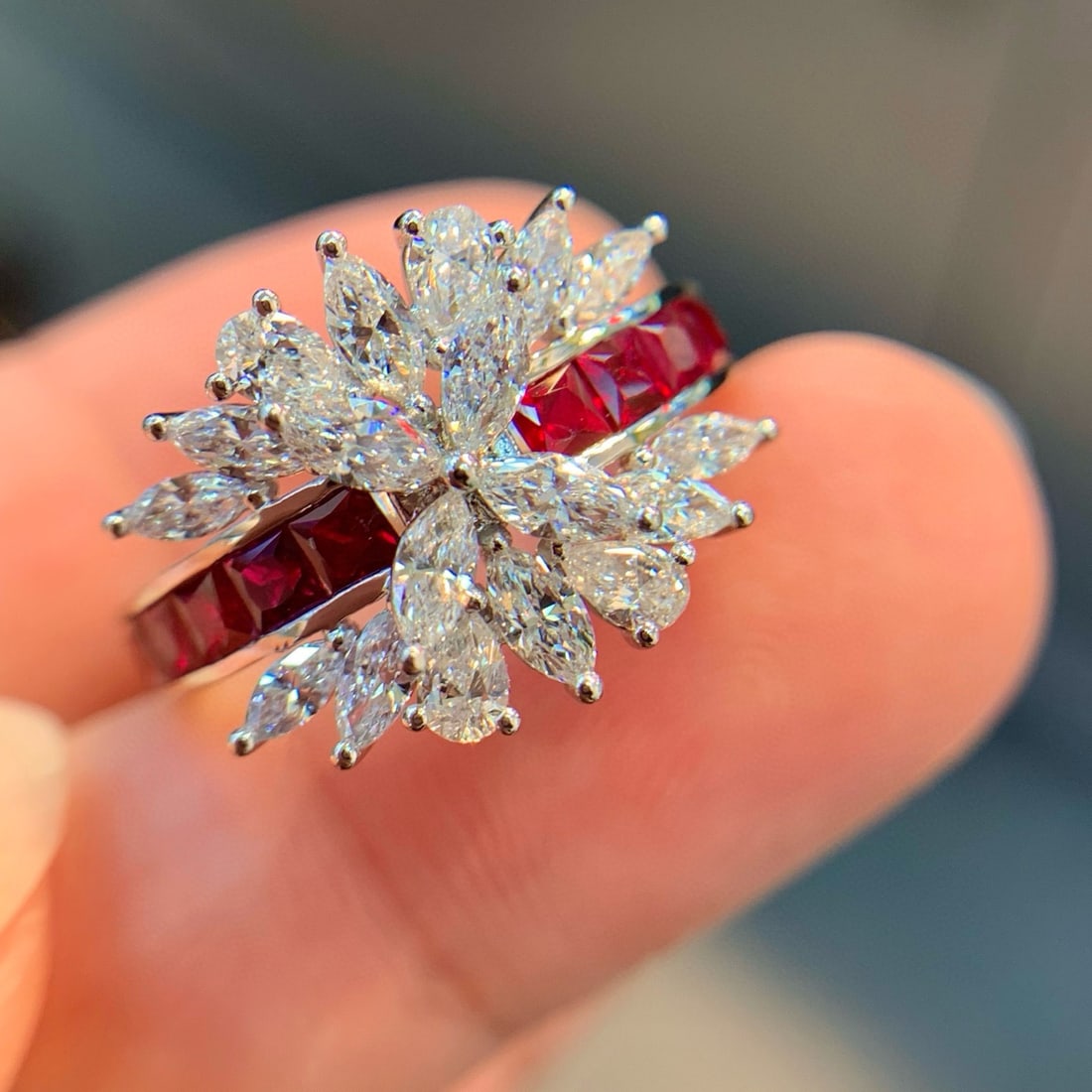 14k Gold 1.25 Ct Natural Ruby & Diamond Ring - 2
