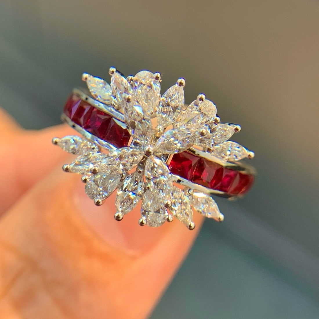 14k Gold 1.25 Ct Natural Ruby & Diamond Ring - 3