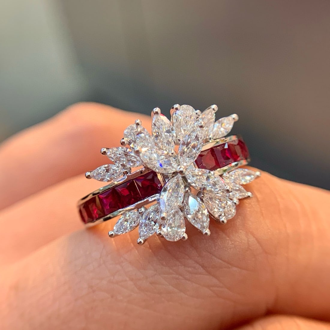 14k Gold 1.25 Ct Natural Ruby & Diamond Ring - 5
