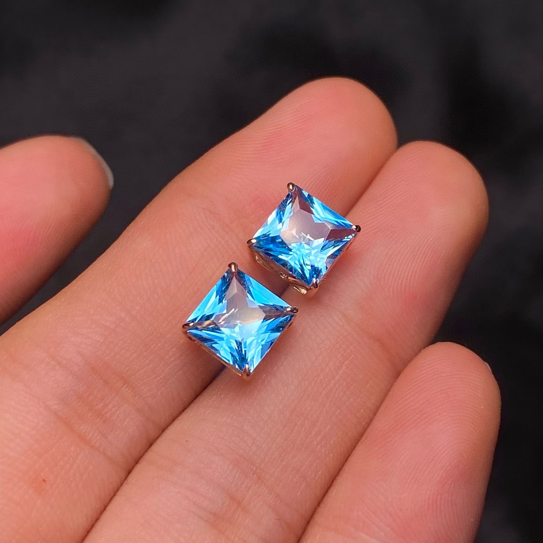 14k Gold 3.5 Ct Natural Topaz Earrings - 4