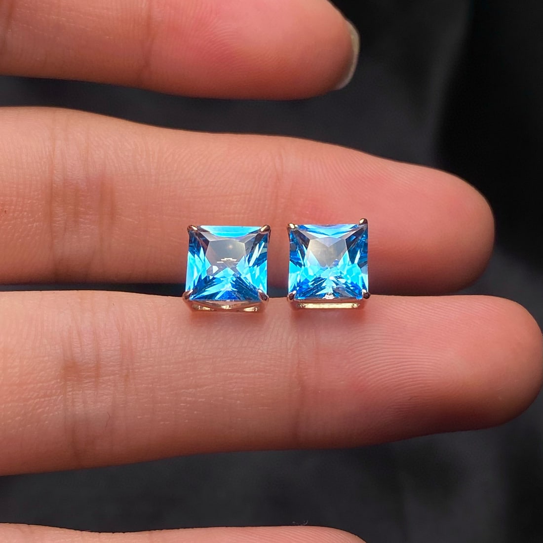 14k Gold 3.5 Ct Natural Topaz Earrings - 5