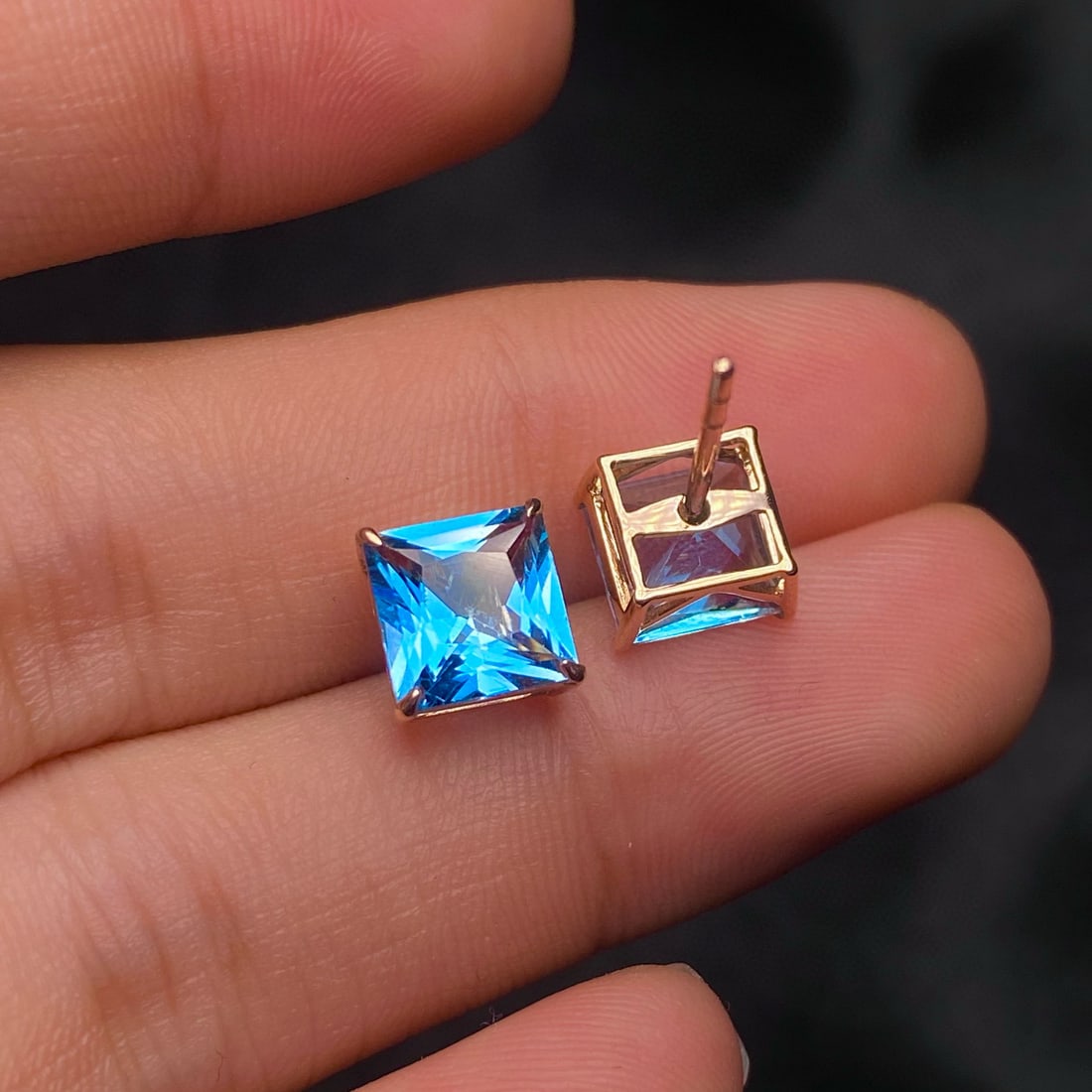 14k Gold 3.5 Ct Natural Topaz Earrings - 6
