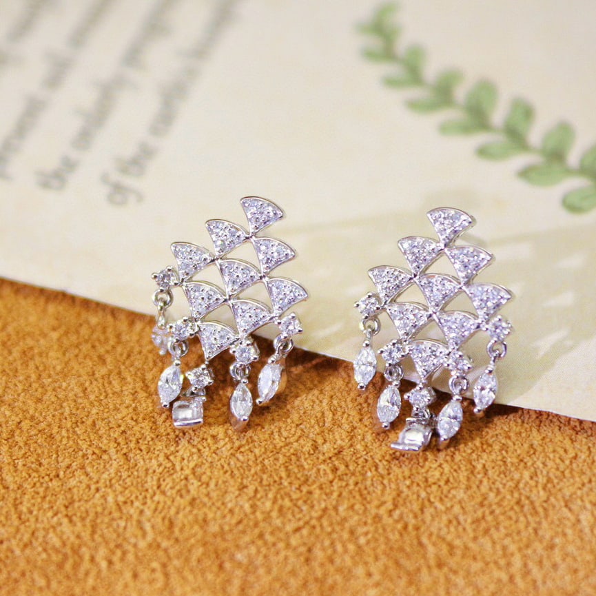 14k Gold 0.60 Ct Natural H Diamond Earrings - 2