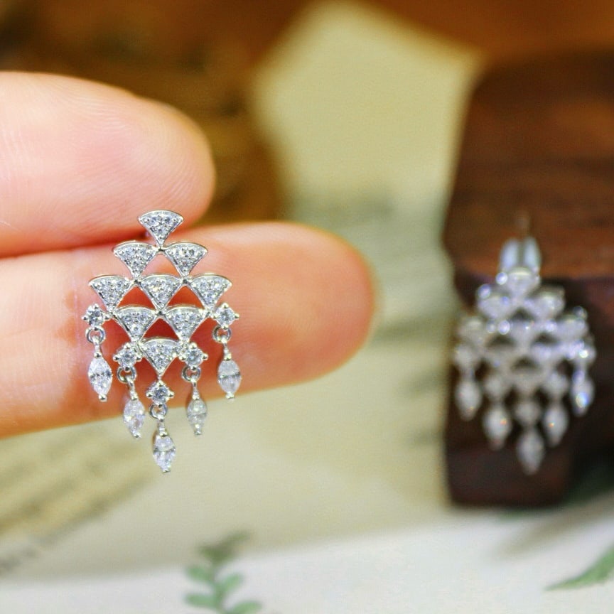 14k Gold 0.60 Ct Natural H Diamond Earrings - 3