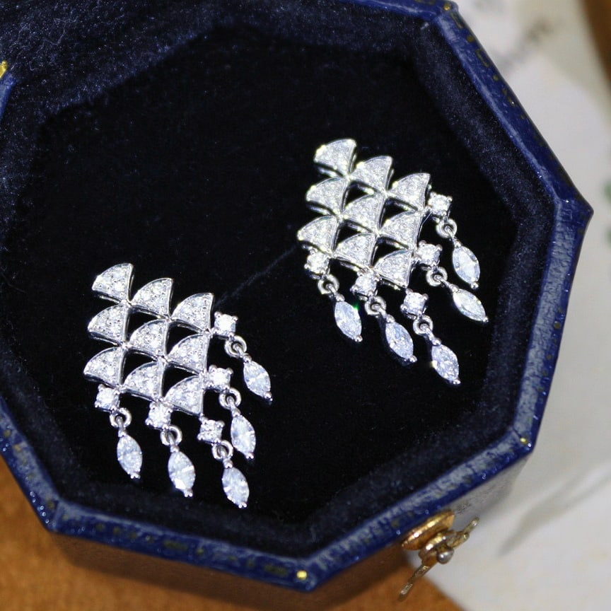 14k Gold 0.60 Ct Natural H Diamond Earrings - 5
