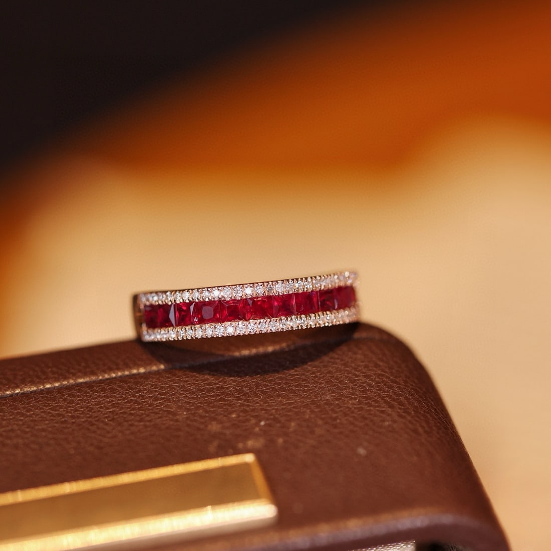 14k Gold 1.18 Ctw Vivid Red Natural Ruby & Diamond Ring: Ref:231086029 // gold content:14k gold // ring size:7. 25us // // main gemstone:ruby // shape:princess // carat weight:1ct // color:vivid red // treatment:natural // // adjacent gemstone 2 : diamond