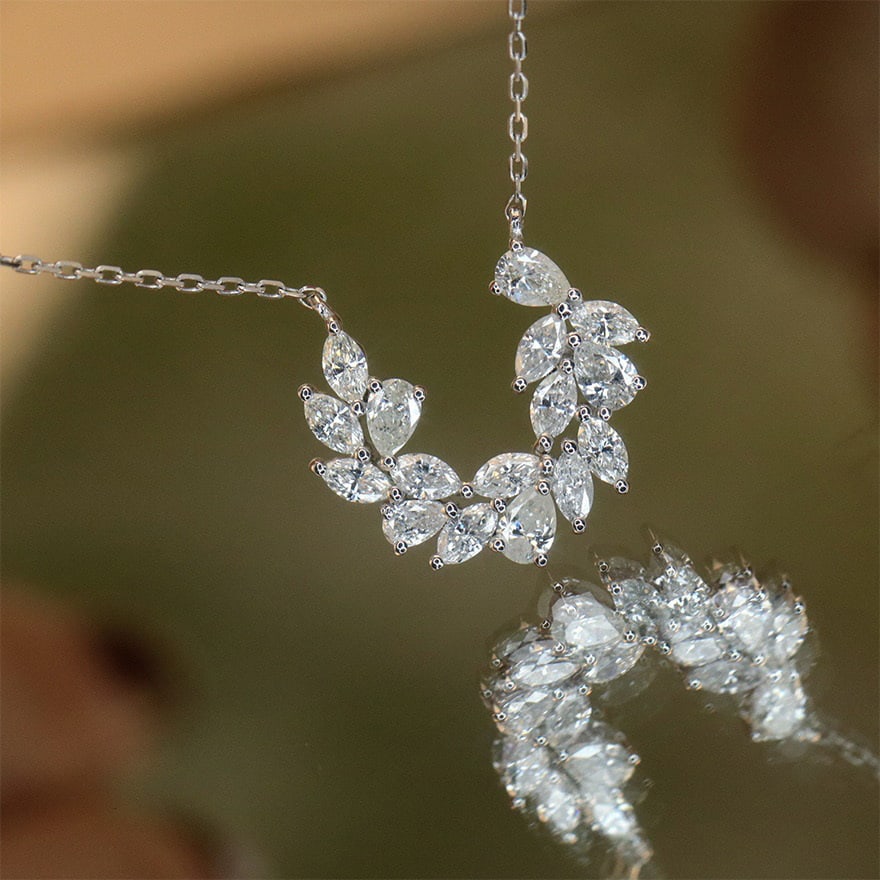 14k Gold 1 Ct Natural H Diamond Necklace - 4