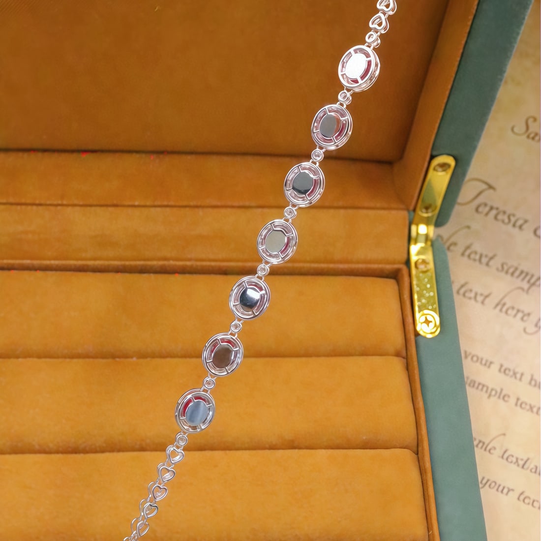 14k Gold 4.60 Ctw Vivid Red Natural Ruby & Diamond Bracelet - 2