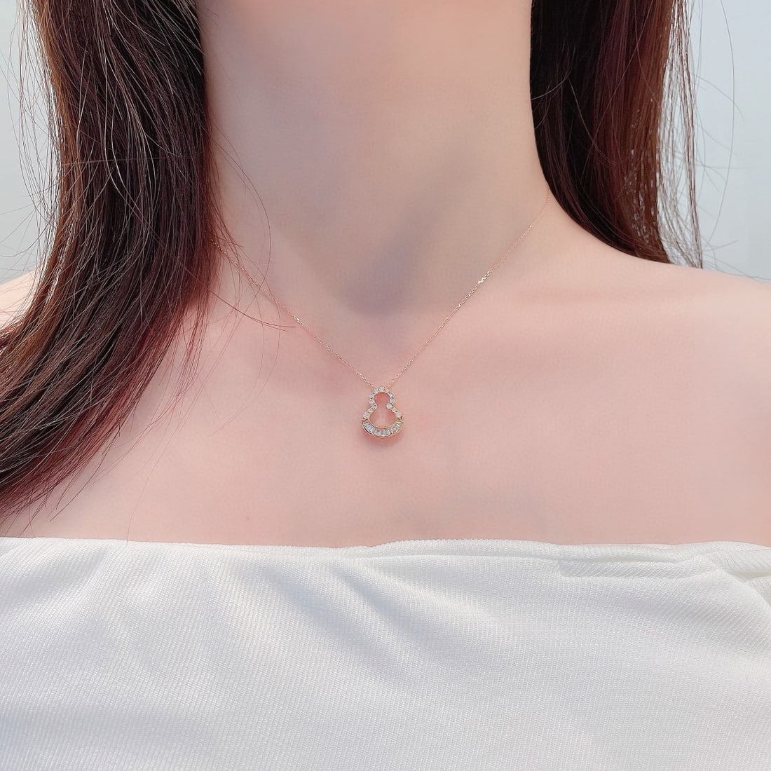14k Gold 0.31 Ctw Natural H Diamond Necklace - 4