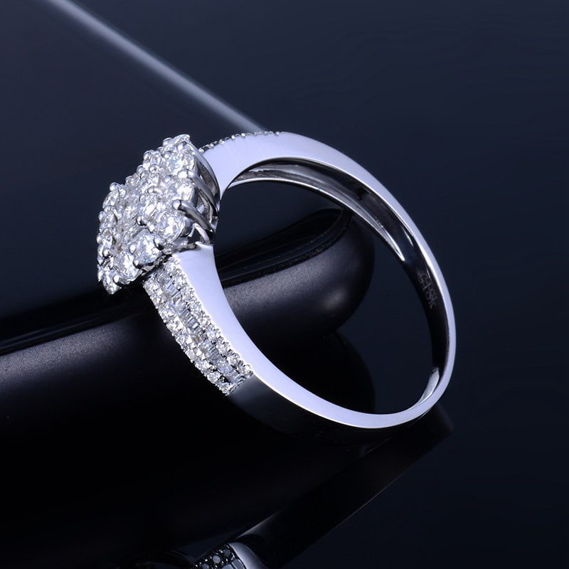14k Gold 1 Ct Natural H Diamond Ring - 4