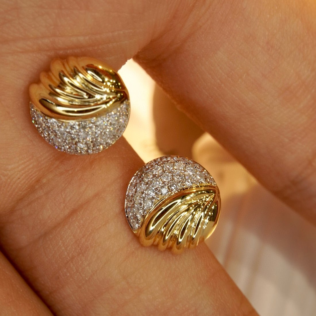 14k Gold 0.34 Ct Natural H Diamond Earrings - 5