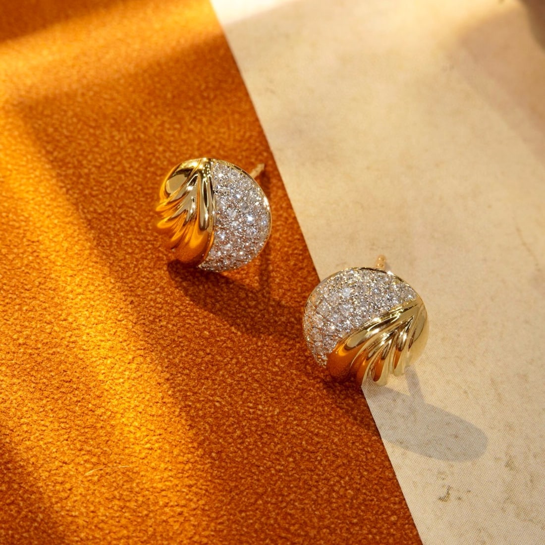 14k Gold 0.34 Ct Natural H Diamond Earrings - 9