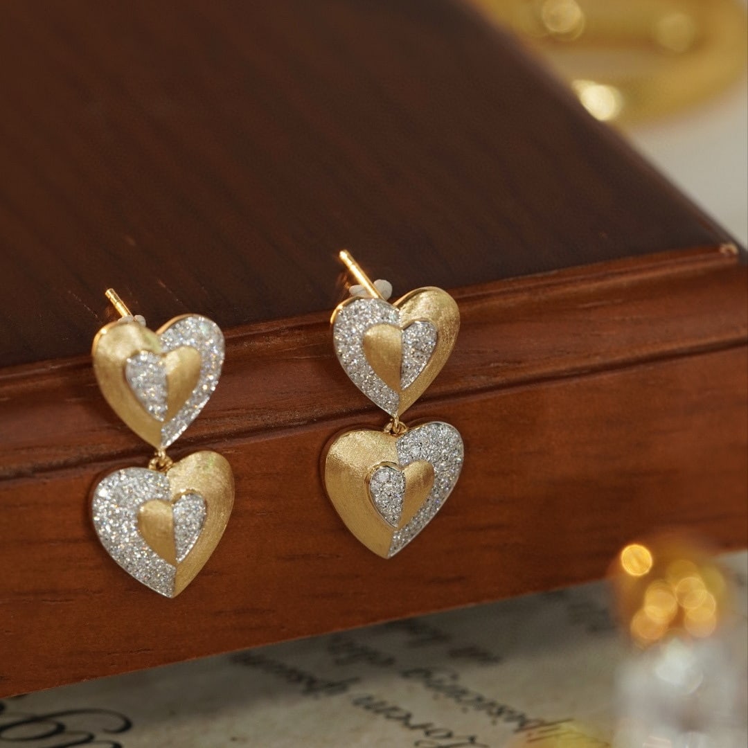 14k Gold 0.54 Ct Natural H Diamond Earrings: Ref:231086085 // gold content:14k gold // main gemstone:diamond // shape:round // carat weight:0. 54ct // clarity grade:vs-si // color:h // treatment:natural // cut grade:g // Condition: New Low