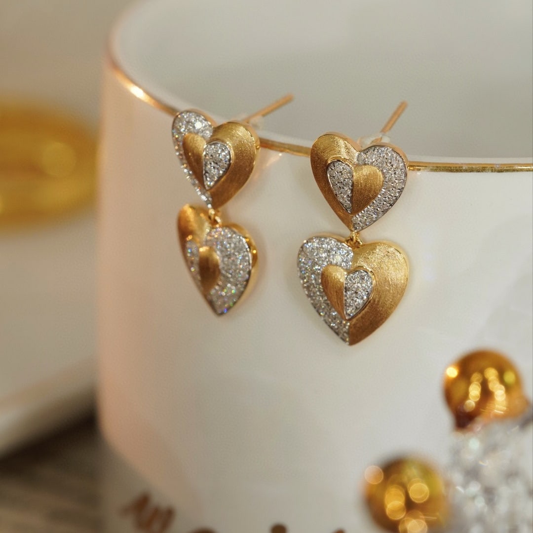 14k Gold 0.54 Ct Natural H Diamond Earrings - 3