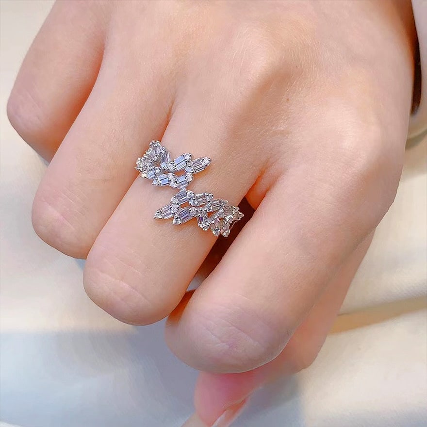 14k Gold 0.9 Ct Natural H Diamond Ring - 3