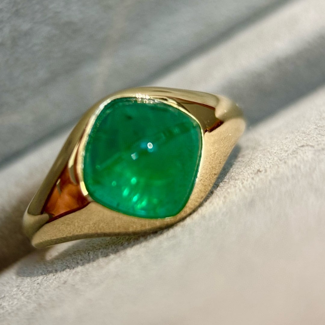 14k Gold 2.39 Ct Vivid Green Natural Emerald Ring - 2