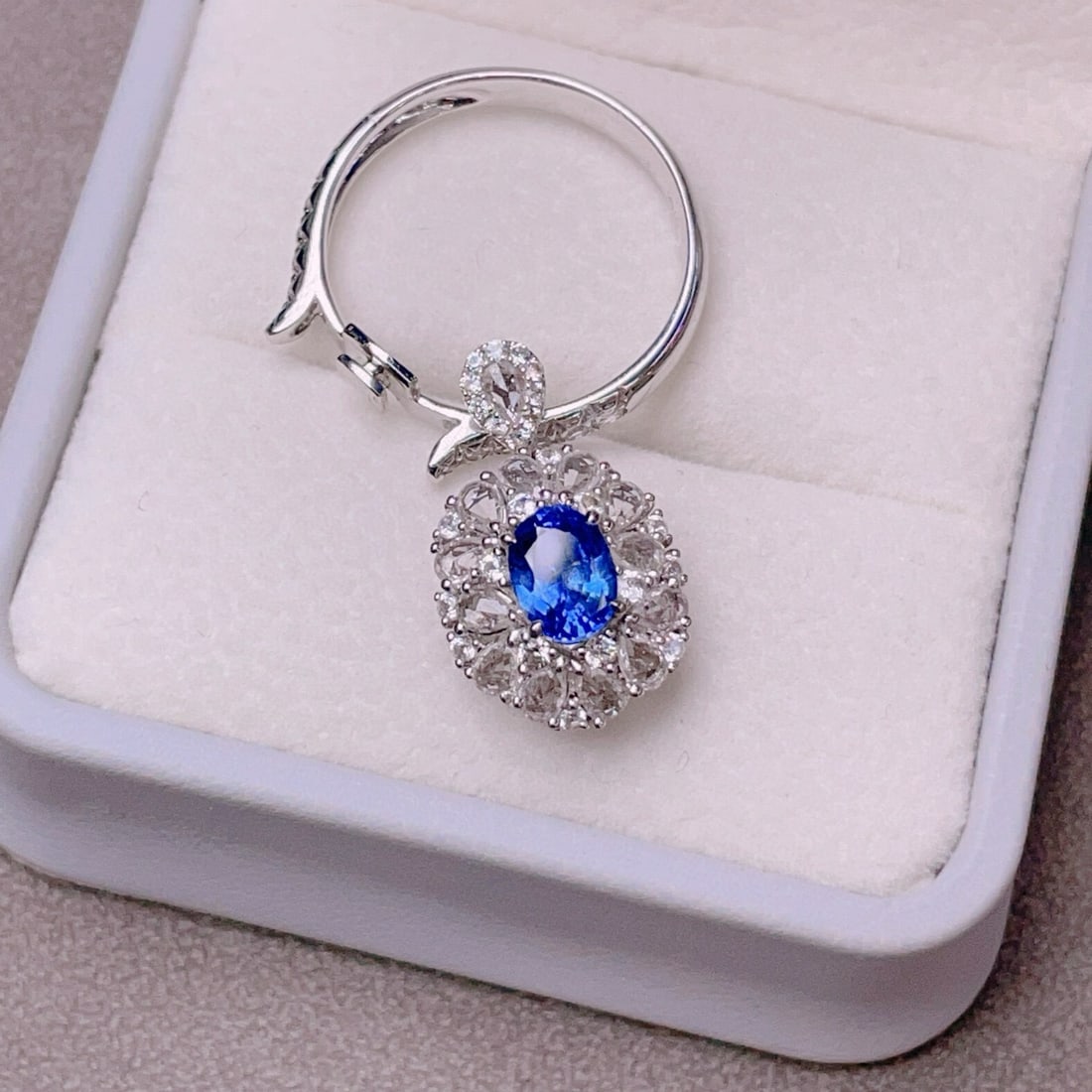 14k Gold 1.02 Ct Natural Sapphire & Sapphire Ring/pendant( Without Chain ) - 6