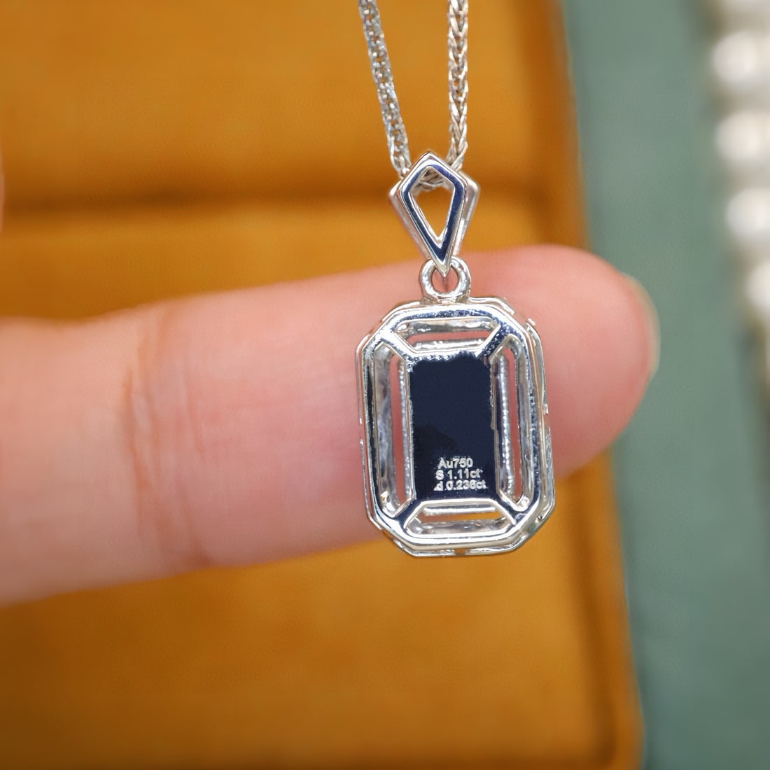 14k Gold 1.34 Ctw Natural Sapphire & Diamond Pendant( Without Chain ) - 4