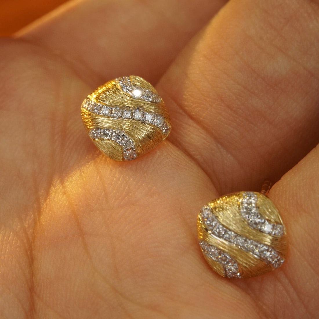 14k Gold 0.24 Ct Natural H Diamond Earrings - 2