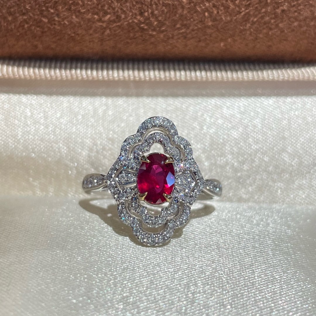 14k Gold 0.78 Ct Natural Ruby & Diamond Ring - 4