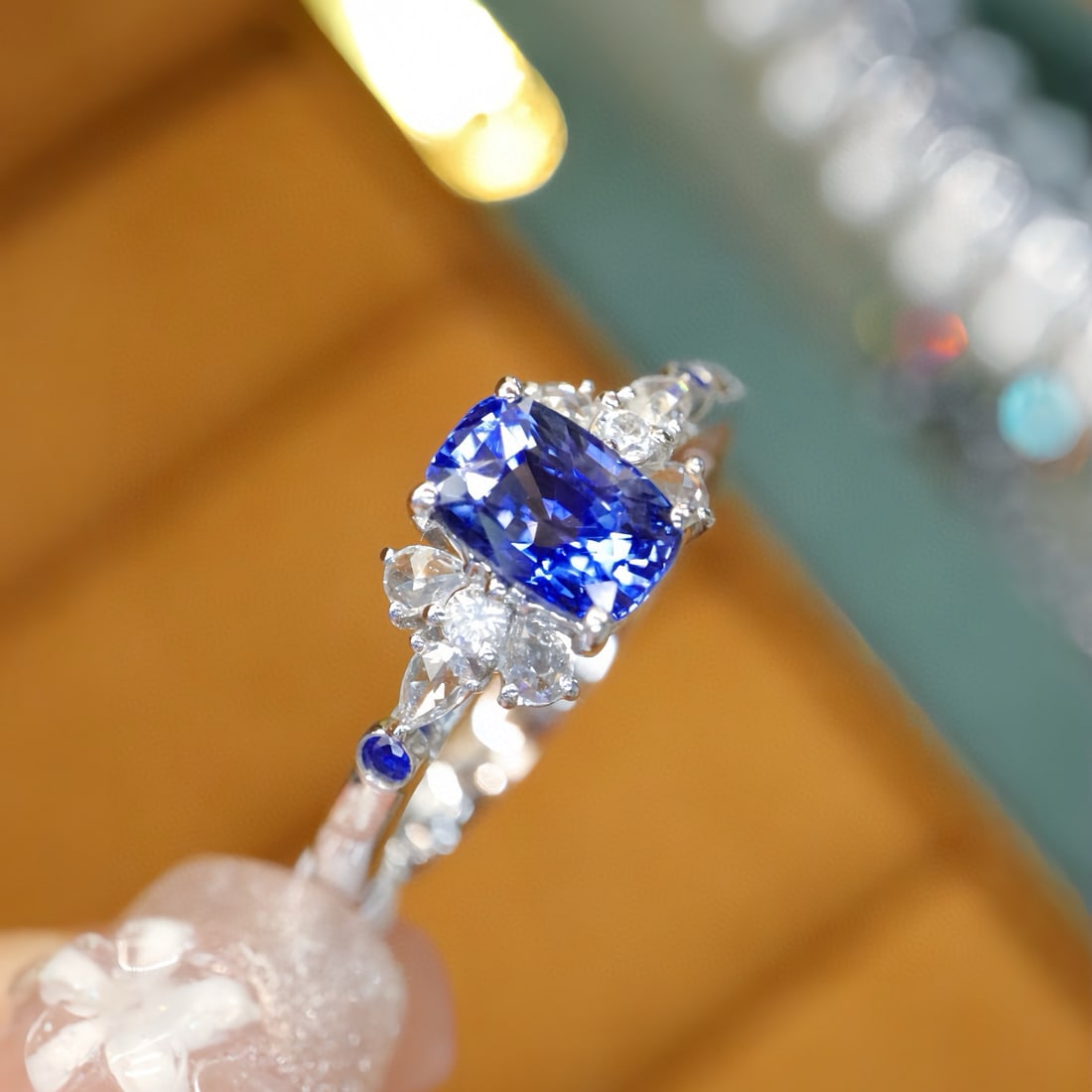 14k Gold 1.20 Ctw Natural Sapphire & Diamond Ring - 3