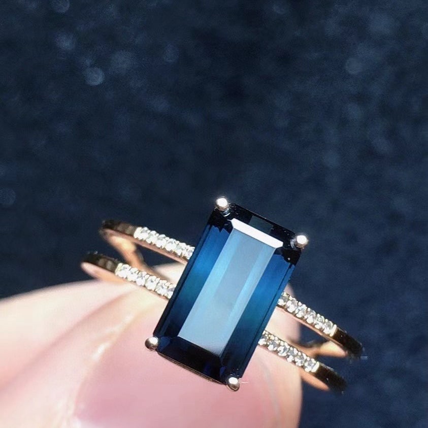 14k Gold 2.4 Ct Natural Tourmaline & Diamond Ring - 2