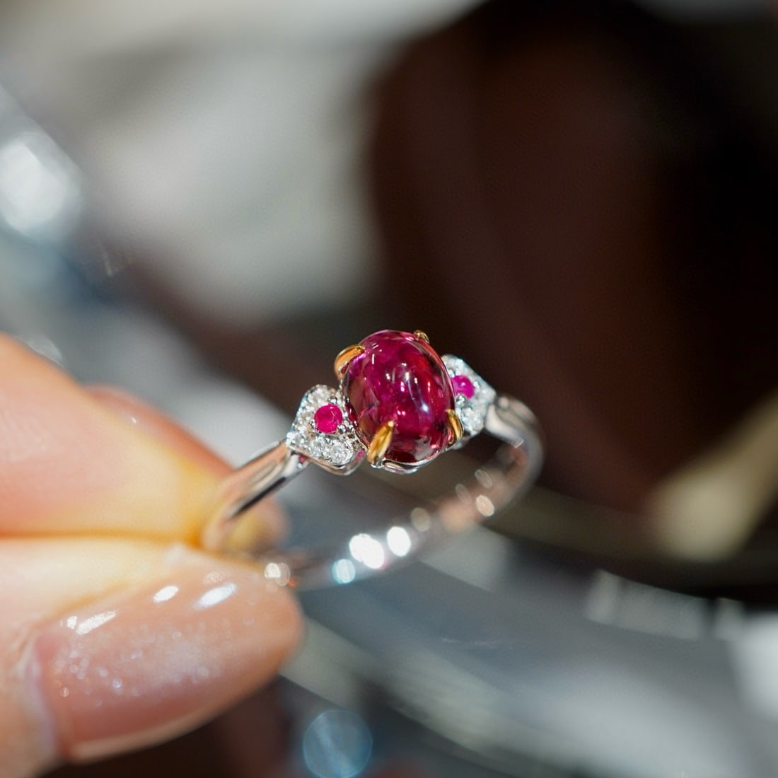 14k Gold 1.4 Ct Natural Tourmaline & Diamond Ring - 3