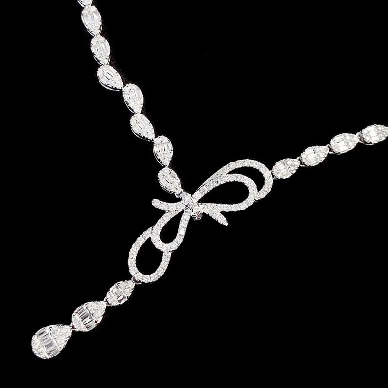 14k Gold 1.5 Ct Natural H Diamond Necklace - 3