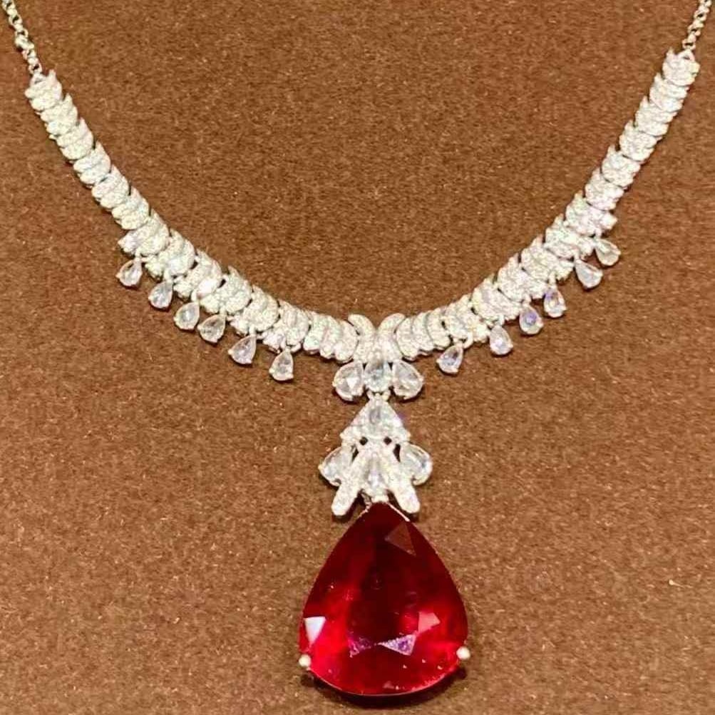 14k Gold 10.8 Ct Natural Tourmaline & Diamond Necklace (1 of 7)